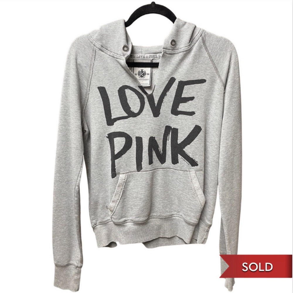 Pink, v-neck hoodie
